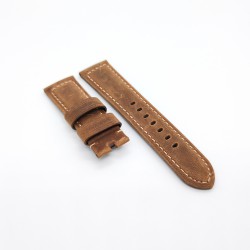 24mm / 22mm  Dark Brown Calf Leather for 22mm Tang buckle PAM Strap Watch Band Premium Quality Watchband Accessories