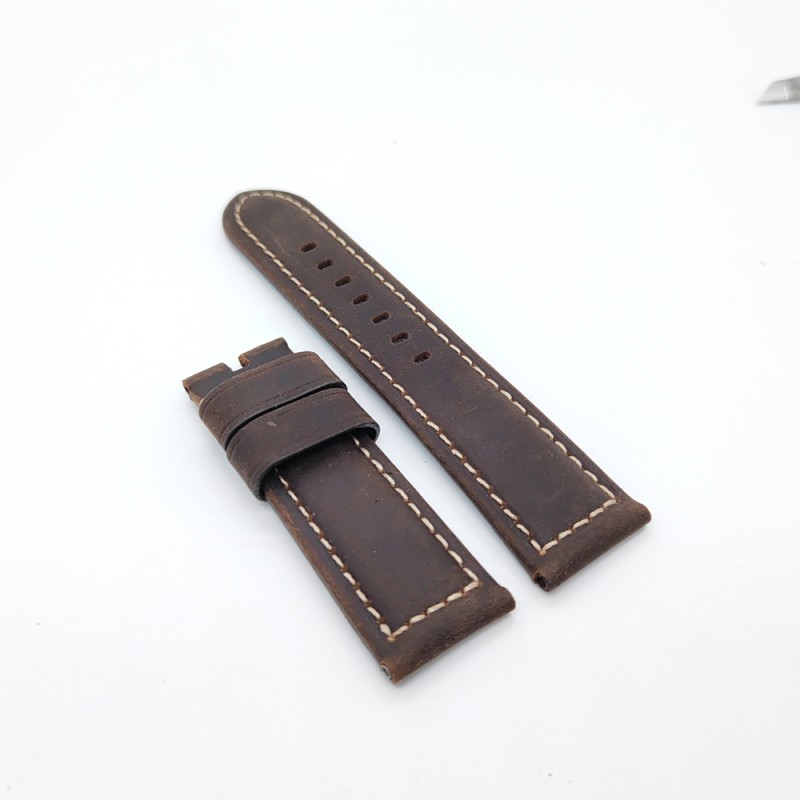 Brown Black Calf Leather for 22mm Tang buckle PAM PAM111 Strap 24mm / 22mm  Fashion Watch Band