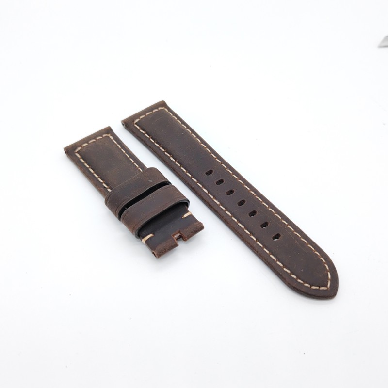 Brown Black Calf Leather for 22mm Tang buckle PAM PAM111 Strap 24mm / 22mm  Fashion Watch Band