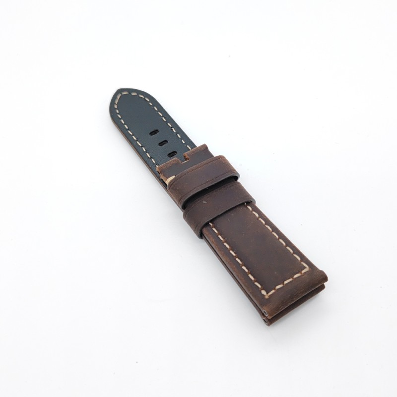Brown Black Calf Leather for 22mm Tang buckle PAM PAM111 Strap 24mm / 22mm  Fashion Watch Band