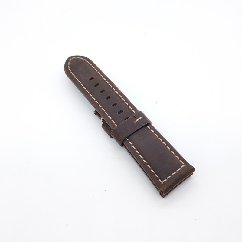 Brown Black Calf Leather for 22mm Tang buckle PAM PAM111 Strap 24mm / 22mm  Fashion Watch Band