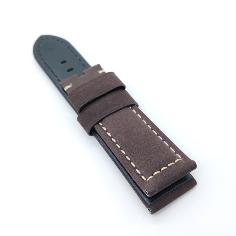 24mm / 22mm  Calf Leather for 22mm Tang buckle PAM PAM111 Suede lether strap Brand