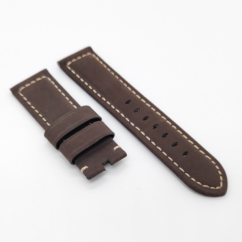 24mm / 22mm  Calf Leather for 22mm Tang buckle PAM PAM111 Suede lether strap Brand