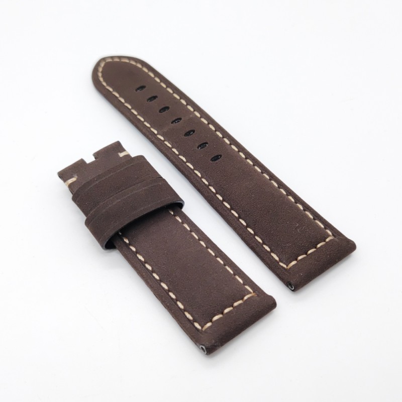 24mm / 22mm  Calf Leather for 22mm Tang buckle PAM PAM111 Suede lether strap Brand