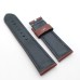24mm / 22mm Brow Waxy Calf Leather Strap Watch Band For 22mm Folding PAM Clasp Watch