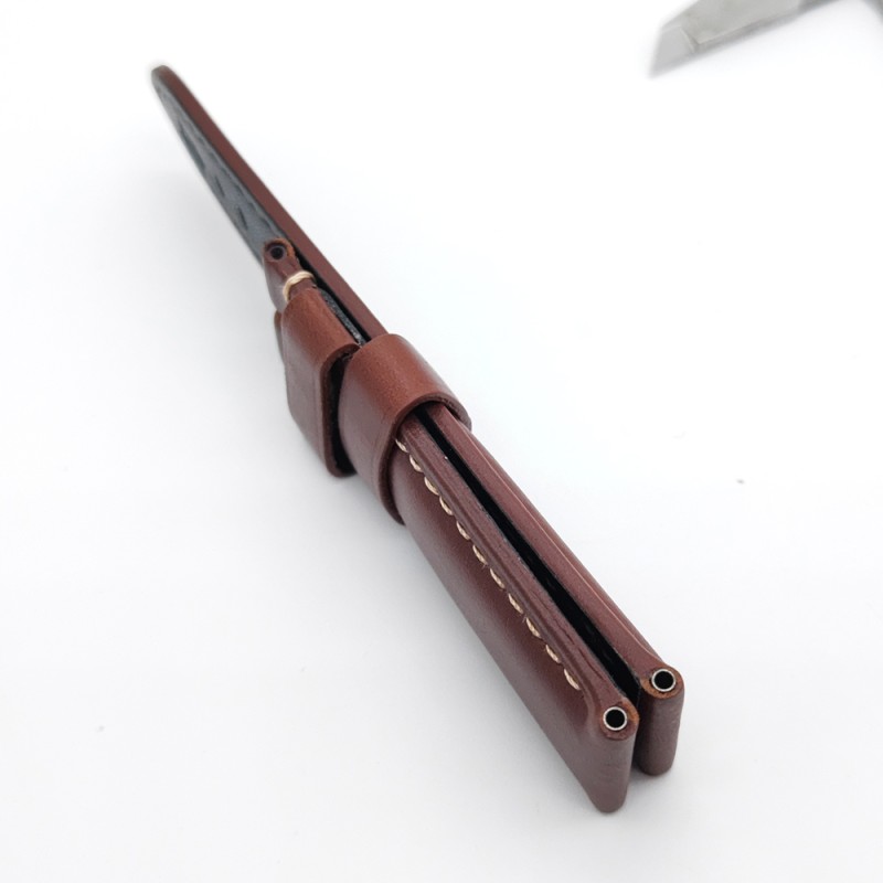 24mm / 22mm Brow Waxy Calf Leather Strap Watch Band For 22mm Folding PAM Clasp Watch