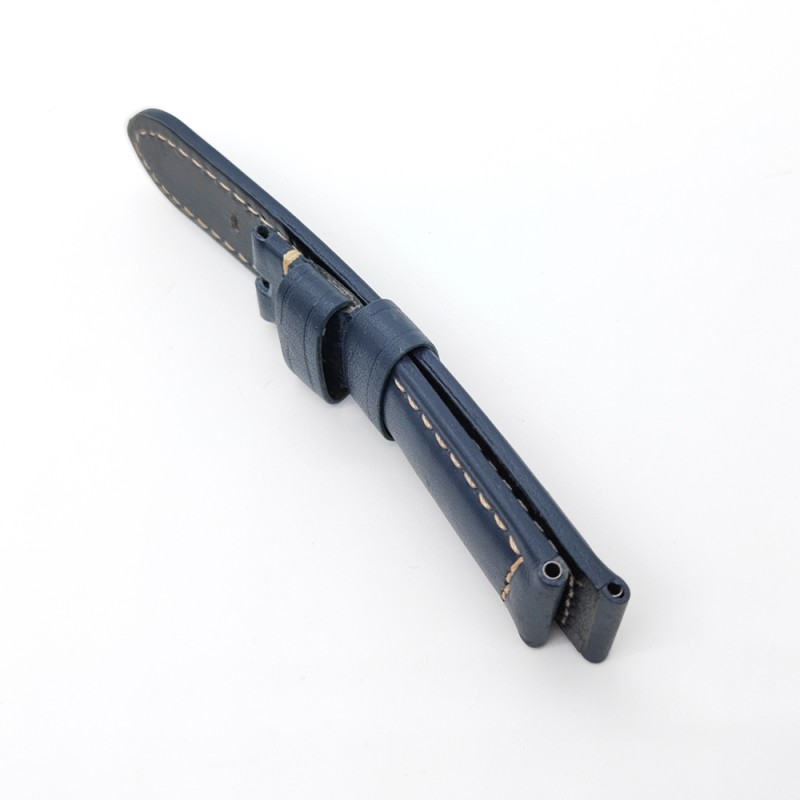 24mm / 22mm Dark Blue Waxy Calf Leather Wirst Band Strap for PAM RADIOMIR LUMINOR Watch