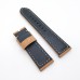 24mm - 22mm Matte leather khaki Calf Leather Watch Band Strap