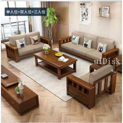 Modern solid wood sofa villa economic small family corner Princess sofa suit